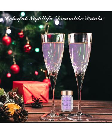 Edible Glitter Shimmer for Drinks -20g Edible Iridescent Rainbow Food Coloring Edible Metallic Powder Luster Dust for Cocktails Champagne Beverages DIY Cake - Violet - Buy Online on GoSupps.com