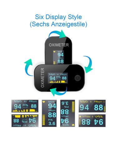 Buy Mommed Oximeter - Accurate Oxygen Saturation Measuring Device with OLED Display | Includes Lanyard & Batteries - YM201 Black - Buy Online on GoSupps.com