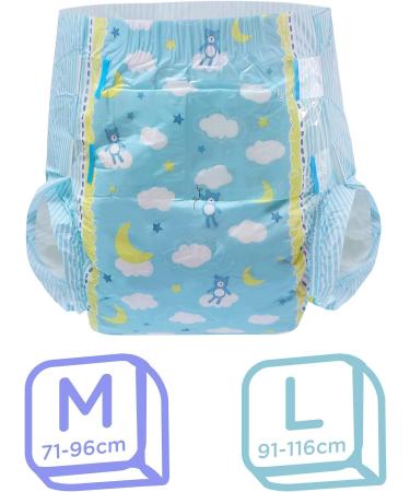 LittleForBig Adult Brief Diapers | Printed ABDL Diapers - 10 Pack Blue | Comfortable & Discreet Adult Baby Supplies - Buy Online on GoSupps.com