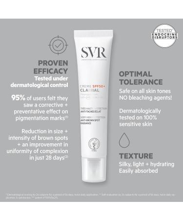 SVR CLAIRIAL Face Sun Cream SPF 50+ for Daily UV Anti-Aging Hyperpigmentation Treatment - Face Neck Hands Decollet . Protects from UVA UVB Blue + Violet Light Damage 40ml - Buy Online on GoSupps.com