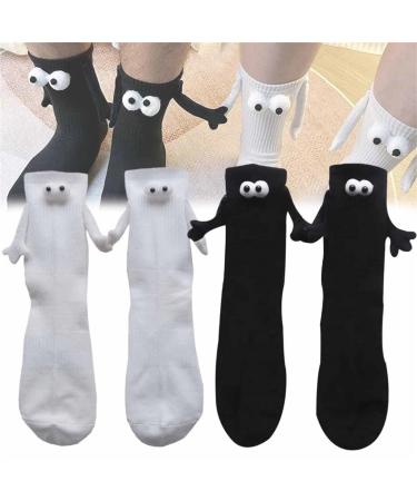 LASULEN Hand in Hand Socks Magnetic Hand Holding Socks Couple Holding Hands Sock Funny Magnetic Suction 3D Doll Couple Socks-Combo