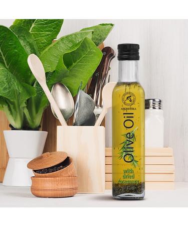 Olive Oil with Dried Rosemary 250ml - Olive Oil Infused with Rosemary - Olive Oil with Spices - Fresh Olive Oil - Cooking Olive Oil - Good for Salad - Glass Bottle - Buy Online on GoSupps.com
