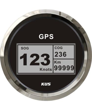 KUS Waterproof Digital GPS Speedometer Odometer With Backlight For Ship Boat Yacht 85mm 9-32V(Black)