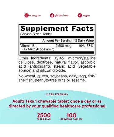 Jarrow Formulas Methyl B-12 Tropical Flavor 2500 mcg - 100 Lozenges for Energy & Vitality - Buy Online on GoSupps.com