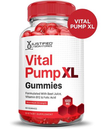 Justified Laboratories (5 Pack) Vital Pump XL Performance Gummies 1000MG Advanced Formula Vital PumpXL Formulated with Beet Juice ACV Pomegranate Beet Powder B12 Vegan Non GMO 300 Gummys - Buy Online on GoSupps.com