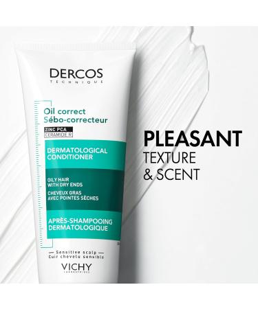 Vichy Dercos Oil Correct Hair & Scalp Conditioner with Zinc PCA & Silica. Results in clean scalp bouncy & airy hair & roots. Hypoallergenic Dermatologist Recommended 200ML - Buy Online on GoSupps.com