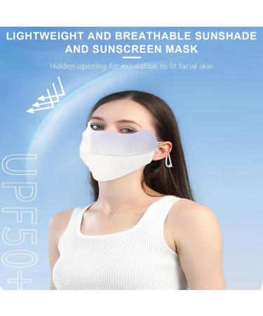 Face Masque for Sun Protection | Breathable UV Protection Ice Silk Sun Masque 3D Sunscreen Masque for Fishing Hiking Cycling Reusable Face for Women Eye Protection Gradient milk purple - Buy Online on GoSupps.com