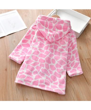 JZLPIN Unisex Baby Hooded Bathrobe | Flannel Pajamas & Dressing Gown for Kids 2-3 Years - Pink - Buy Online on GoSupps.com