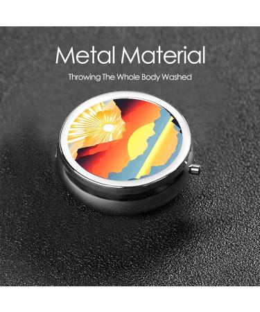 Bright Sunrise Round Pill Box - 3 Compartment Organizer | Portable Travel Pill Box for International Use - Buy Online on GoSupps.com