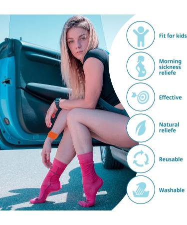 Motion Sickness Wristbands - Natural Nausea Relief for Kids & Adults | Anti-Nausea Bands for Car, Sea, Travel, Pregnancy | White (2 Pack) - Buy Online on GoSupps.com