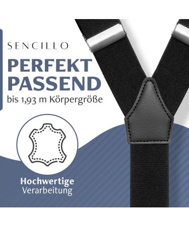 Buy Sencillo Men's Y-Shape Suspenders - 6 Strong Clips in Black | International Shipping Available - Buy Online on GoSupps.com
