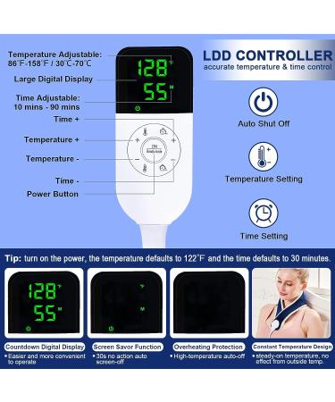 JOBYNA Portable Electric Heating Pad for Neck & Body Pain Relief - Fast-Heating Heat Therapy Warmer with Timer (Navy) - Buy Online on GoSupps.com