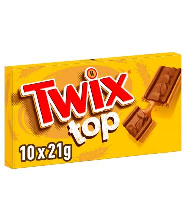 TWIX TOP - Milk Chocolate & Caramel Biscuit - 10 individual biscuits - 210g