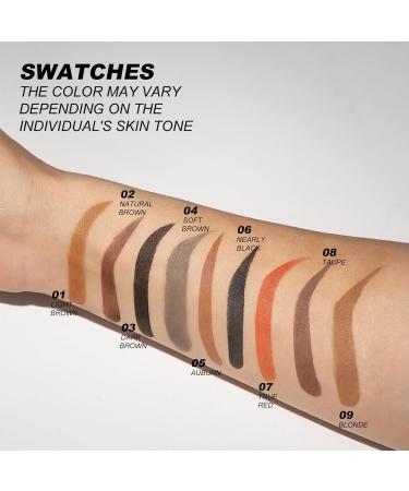 LXZJJM Eye-Brow Stamp Stencil Kit Eyebrow Stamp Stencil Kit Hairline Powder With 10Pcs Reusable Thin & Thick Eyebrow Stencils for Perfect Brows 1.8g(0.06 OZ.) (06 NEARLY BLACK) - Buy Online on GoSupps.com