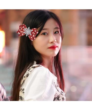 8pcs Christmas Hair Clip Set - Festive Sequined Bow Santa Claus Elk Snowflake Christmas Tree Hair Accessories for Girls Party - Buy Online on GoSupps.com