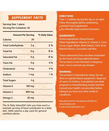 Hemp Gummies for Adults - 6 Fruity Flavors | Deep Sleep & Relaxation | Infused Vitamins & Omega 3 | Made in USA | 50pcs - Buy Online on GoSupps.com