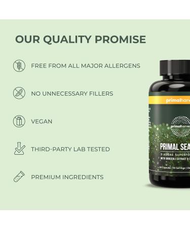 Primal Harvest Sea Moss Capsules with Bladderwack and Irish Sea Moss Chlorella Broccoli Seed Extract Plant-Based Supplements for Adults - Buy Online on GoSupps.com