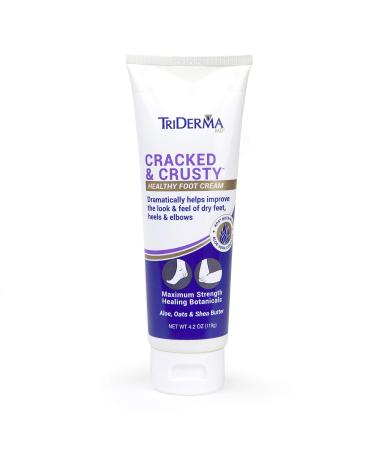TriDerma Cracked & Crusty  Healthy Foot Cream Moisturizes  Softens and Heals Dry Feet  Cracked Heels and Dry Elbows with Salicylic Acid  Urea  Shea Butter  AP4 Aloe and Vitamins  4.2 Ounces