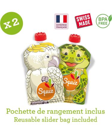 Set of 2 Reusable Bottles 130ml | Australia Collection | For Baby Child and Adult | Compotes Purees Smoothies | Eta - Buy Online on GoSupps.com