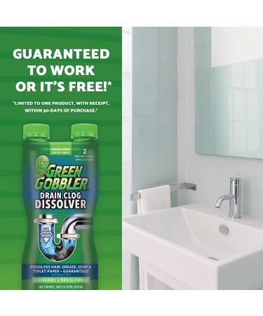 Green Gobbler Liquid Hair Drain Clog Remover for Toilets, Sinks, Tubs - Septic Safe (2 Pack) with 5 Hair Snake Tools - Buy Online on GoSupps.com