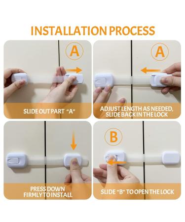 FHLBESTYU Child Locking Cabinet Safety Kit - 10pcs Self-Adhesive Drawer & Door Locks No Drilling Needed | Baby & Child Protection - Buy Online on GoSupps.com