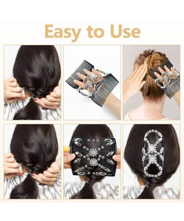 Hekobag Pearls Hair Feasts - 4 Stretchable Combs & Elastic Hair Clips for Women & Girls - Buy Online on GoSupps.com