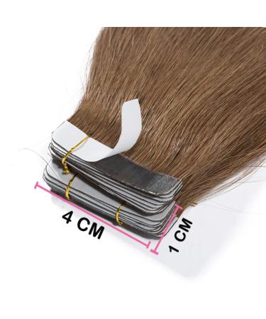 SEGO TAPE Hair Extensions Glue - 20 Remy Real Hair Tressen - Light Brown #6 (16/45cm) - Includes 10 Free Tapes - Premium Quality - Buy Online on GoSupps.com