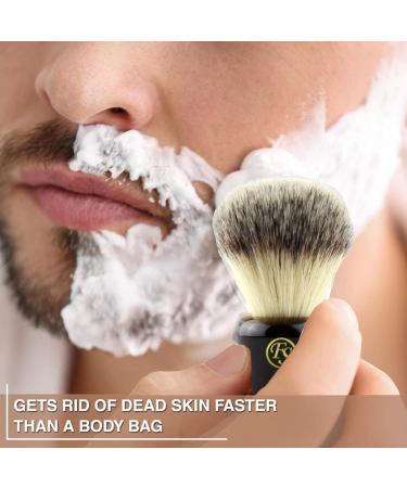 Premium Shaving Brush for Men - Extra Dense Chrome Synthetic 24mm Knot | Classic Black Handle | Perfect Fathers Day Gift - Buy Online on GoSupps.com