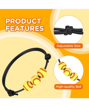 12Pcs Softball Charm Bracelets - Adjustable Wristbands for Women & Teens | Sport Party Favors & Gifts | Baseball Team Inspirational Bracelet - Buy Online on GoSupps.com