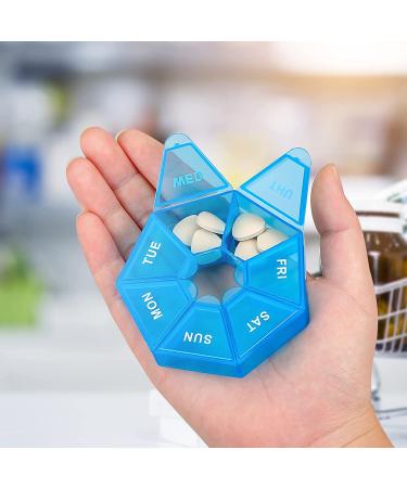 Ponpon 8pcs 7-Sided Pill Holder Box - Portable Vitamin & Medicine Organizer in 8 Colors - Buy Online on GoSupps.com