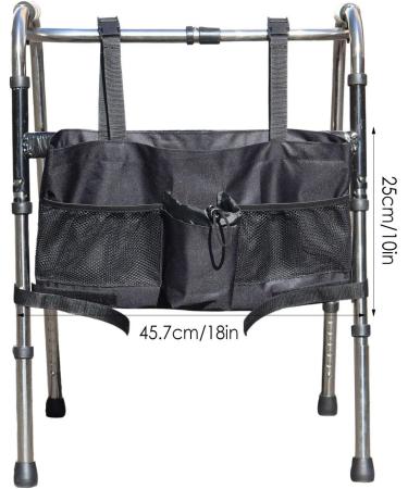 Walker Bag for Folding Walker - Detachable Large Capacity Waterproof Hands Free Thermal Attachment with Pouches Hook & Loop | for Elderly(Black/Purple) Fovolat - Buy Online on GoSupps.com