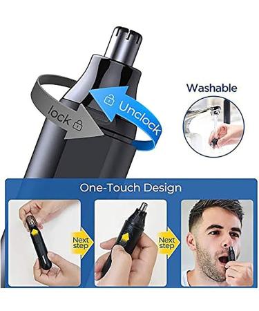 Professional Ear and Nose Hair Trimmer - Painless Battery-Operated Facial Hair Clipper for Men & Women - Waterproof Dual Edge Blades - Buy Online on GoSupps.com