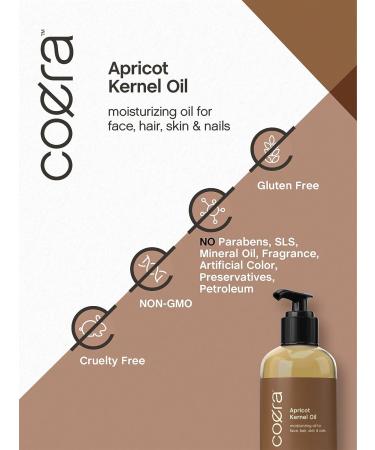 Organic Apricot Kernel Oil - 8 fl oz | Moisturizing for Face, Hair, Skin & Nails | Paraben-Free, SLS-Free, Fragrance-Free - 1 Pack - Buy Online on GoSupps.com