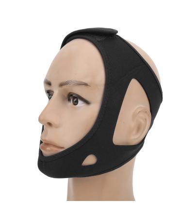 Anti Snoring Chin Strap Comfortable Not Stuffy Breathable Anti Snoring Jaw Belt for Sleeping for People Who Snoring(Black)