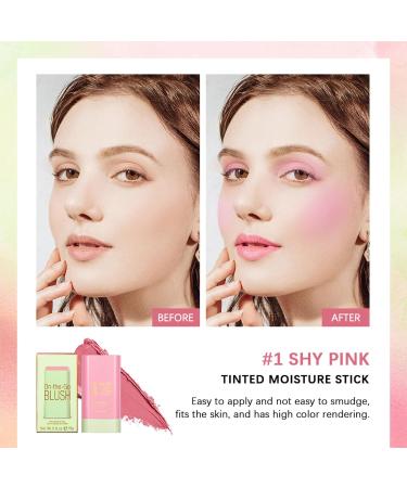Blushers for Cheeks Make Up - Creamy Lightweight Multi-Stick for Face Eyes & Lip - Long-lasting 3-in-1 Multi-Use Blusher Contour Stick - Moisturize and Blendable Blush for Nature Look (Shy Pink) 1#shy pink 1 g (Pack of 1) - Buy Online on GoSupps.com