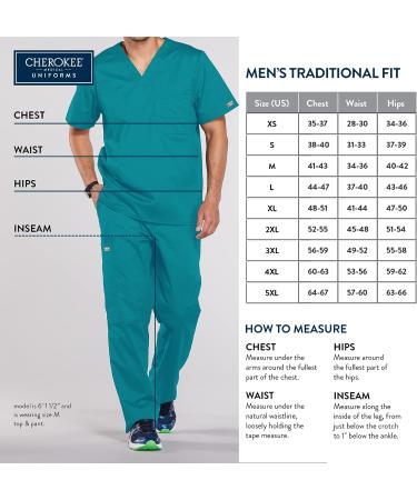Cherokee Men's Workwear Professionals V-Neck Scrub Top - Navy, Size Medium | WW695 - Buy Online on GoSupps.com