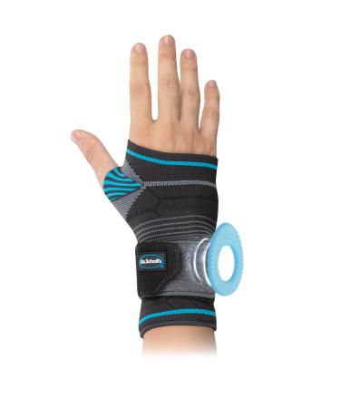 Dr. Scholl's Wrist Brace with Massaging Gel & Breathable Fabric Shock-Absorbing Wrist Wraps Built-in Gel Padding & Support (Size S/M)