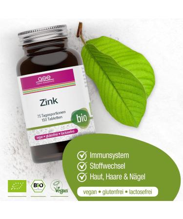 GSE Organic Zinc Tablets - Vegan Bio Zinc for Immune Support Metabolism & Skin Health - 150 Tablets from Germany - Laboratory Tested - Buy Online on GoSupps.com