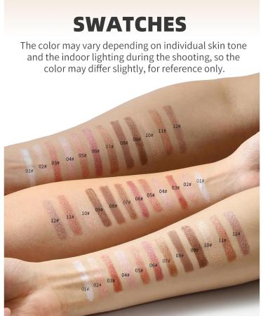 Scnvsi 6 Colors Waterproof Eyeshadow Stick Set Creamy Color Pen Fashion Eye Makeup Kit with Natural Glitter - Buy Online on GoSupps.com