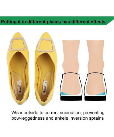 Medial & Lateral Heel Wedge Silicone Insoles - Corrective Adhesive Inserts for Foot Alignment, Knock Knee, Bow Legs, Osteoarthritis - 2 Pairs for Men and Women - Buy Online on GoSupps.com