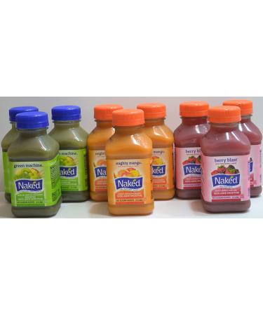 Naked Juice Smoothie Variety Pack - 9 Bottles, 3 Mighty Mango, 3 Green Machine, 3 Berry Blast, 10 FL OZ per Bottle - Buy Online on GoSupps.com