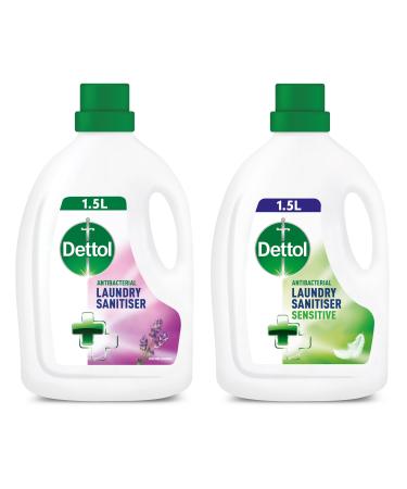 Dettol Antibacterial Laundry Sanitiser Lavender and Sensitive Fragrance Free Cleanser Additive Multipack 25 Washes 2x 1.5L Pack of 2. - Buy Online on GoSupps.com
