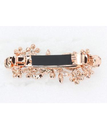 Faship Smoked Topaz Color Brown Crystal Floral Hair Barrette Clip - Buy Online on GoSupps.com