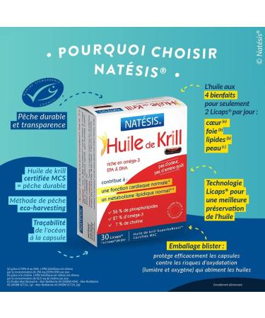 Nat sis - Pure Krill Oil - 30 Days - Concentrated in Omega-3 EPA + DHA - Odorless and Reflux Free - Heart Liver & Skin - High - Buy Online on GoSupps.com