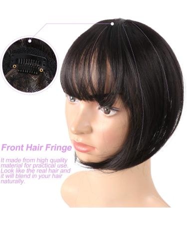 Minkissy 1pc Wig Air Bangs Hair Two Side Bangs Hair Extensions Bang Clip in Bangs Real Human French Barrette Hair Clips Tops for Women Straight High Temperature Wire Miss Real Person Black - Buy Online on GoSupps.com