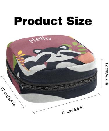 Javenproeqt Portable Women's Binding Bags | Menstrual Cup Pocket & Pads for Teens | Hello Autumn Raccoon Design - Buy Online on GoSupps.com