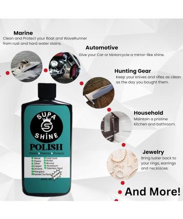 Premium Metal Polish Cleaner: Chrome Brass Aluminum & Stainless Steel Polish for a Sparkling Shine | International Shipping Available - Buy Online on GoSupps.com