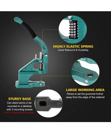BEAMNOVA Grommet Machine Hand Press Tool Eyelet Kit W/ 3 Dies (#0#2#4) of 1/4  3/8  1/2 Inch (6  10  12mm)  1500 Golden Grommets Green Machine + Golden Supplies - Buy Online on GoSupps.com