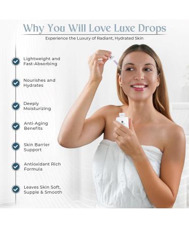 Luxe Drops Nighttime Facial Oil Moisturizer Anti Aging Skin Care for Mature Skin with Bakuchiol Retinol Alternative Lightweight Silky Face Oil for Women Anti Aging - Buy Online on GoSupps.com
