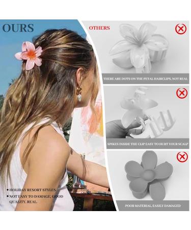 Shop Multi-Colored Plastic Flower Hair Clips - 8 Piece Set | Elegant & Slip-Resistant Hair Accessories for Women & Girls - Buy Online on GoSupps.com
